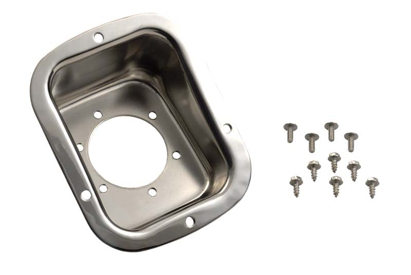 Stainless Steel Fuel Filler Bezels for Jeep CJ-5, CJ-7, CJ-8 Scrambler and Wrangler YJ 1976-1995