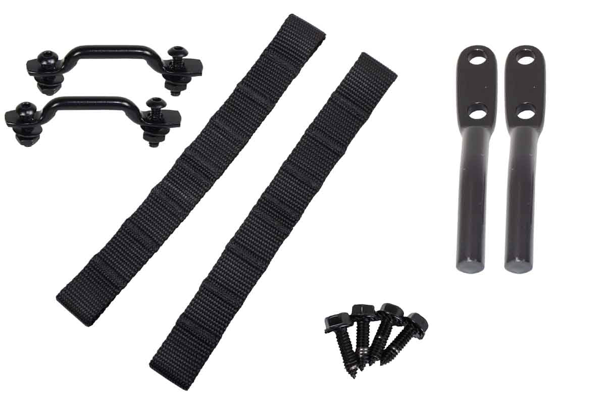 Black Powder Coated Door Strap Kit for Jeep Wrangler TJ and LJ 1997-2006