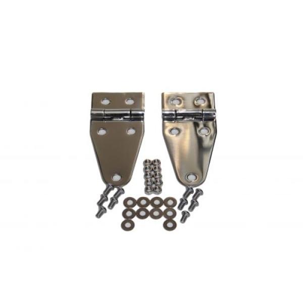 Hood Hinge Kit Stainless Steel for Jeep CJ-5, CJ-7, CJ-8 Scrambler and Wrangler YJ 1955-1995